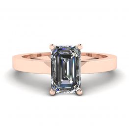 Rechteckiger Diamantring aus Roségold