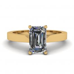 Rechteckiger Diamantring aus 18 Karat Gelbgold