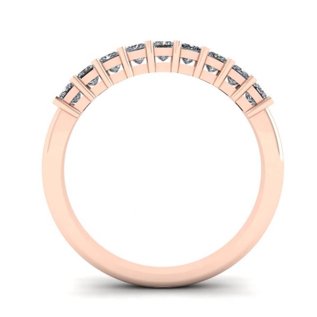 Ring mit 9 quadratischen Prinzessinnendiamanten aus Roségold - Foto 1