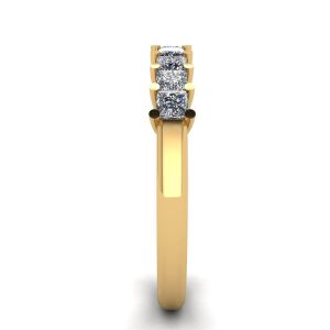 Ring mit 9 quadratischen Prinzessinnendiamanten aus Gelbgold - Foto 2