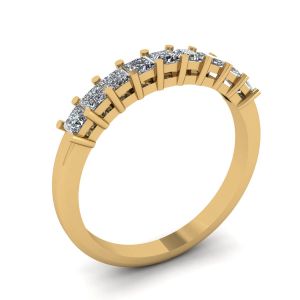 Ring mit 9 quadratischen Prinzessinnendiamanten aus Gelbgold - Foto 3
