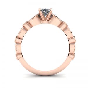 Ovaler Diamantring im romantischen Stil aus Roségold - Foto 1