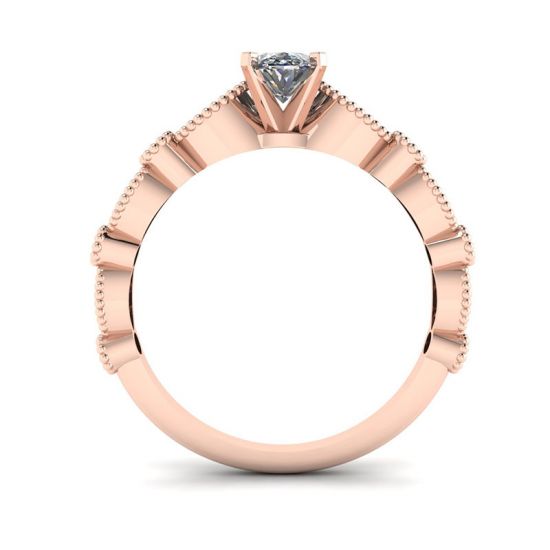 Ovaler Diamantring im romantischen Stil aus Roségold,  Bild vergrößern 2