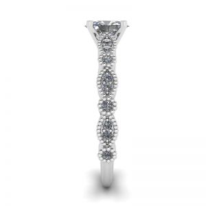 Ovaler Ring im romantischen Stil mit Diamanten aus Weißgold - Foto 2