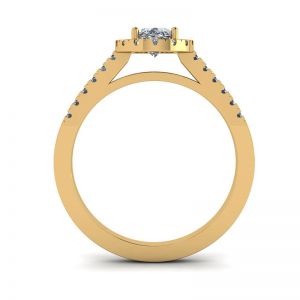 Ovaler Diamantring aus Gelbgold - Foto 1