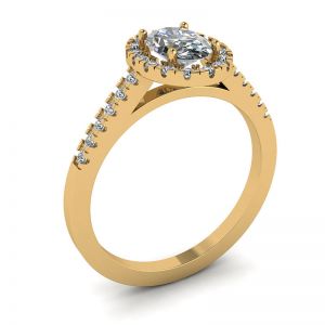 Ovaler Diamantring aus Gelbgold - Foto 3