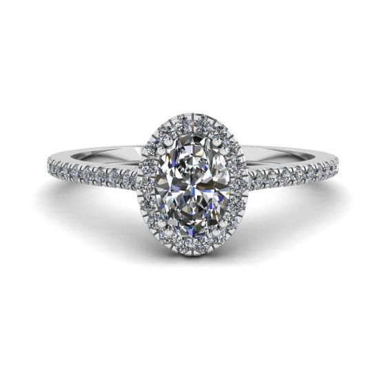 Halo-Diamant-Ring im Ovalschliff, Bild 1