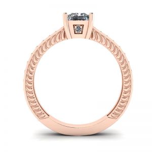 Ring mit Prinzessinnendiamant im orientalischen Stil und Pavé-Fassung aus 18-karätigem Roségold - Foto 1