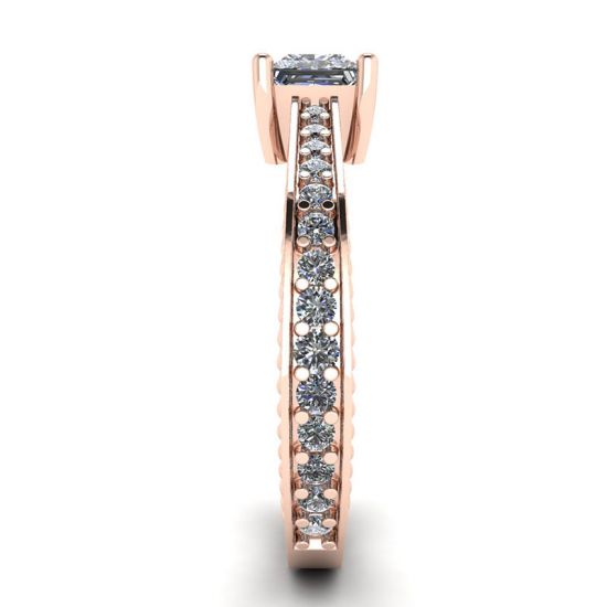 Ring mit Prinzessinnendiamant im orientalischen Stil und Pavé-Fassung aus 18-karätigem Roségold, More Image 1