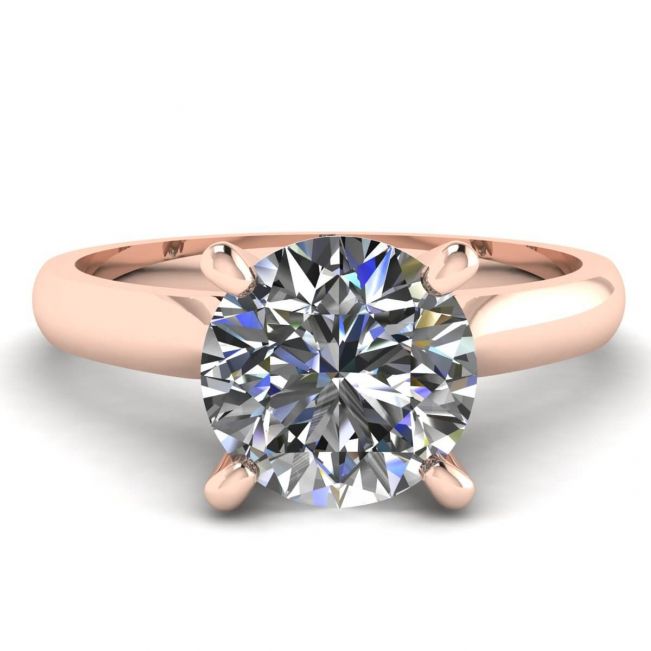 Klassischer Diamantring mit einem Diamanten in Roségold