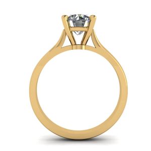 Klassischer Diamantring mit einem Diamanten in Gelbgold - Foto 1