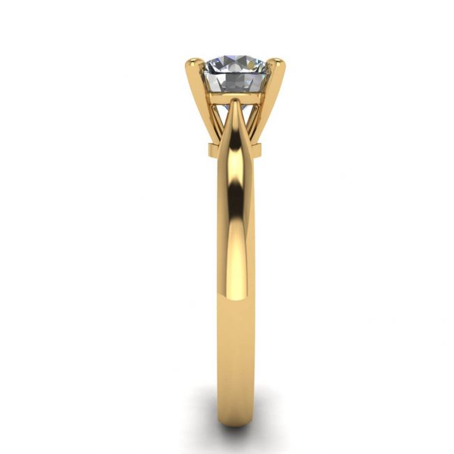 Klassischer Diamantring mit einem Diamanten in Gelbgold - Foto 2