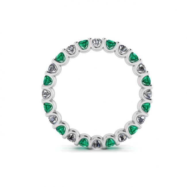 Eternity-Ring mit Smaragden und Diamanten - Foto 1