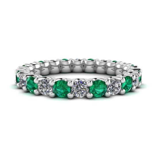 Eternity-Ring mit Smaragden und Diamanten, Bild vergrößern 1