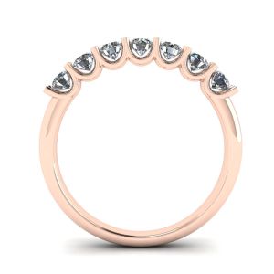 Klassischer Ring mit sieben runden Diamanten aus Roségold - Foto 1
