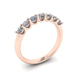 Klassischer Ring mit sieben runden Diamanten aus Roségold - Foto 3