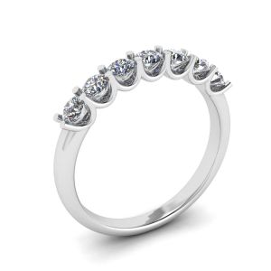 Klassischer Ring mit sieben runden Diamanten aus Weißgold - Foto 3