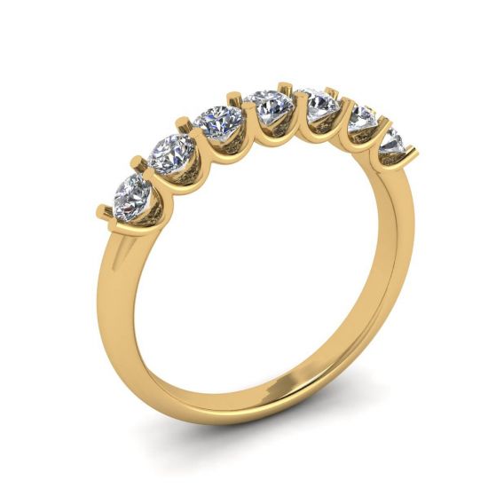 Klassischer Ring mit sieben runden Diamanten aus Gelbgold,  Bild vergrößern 4