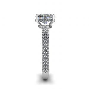 Ovaler Diamantring mit dreireihigem Diamant-Pavé-Band - Foto 2