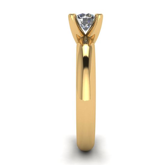 Solitär-Diamantring in V-Form aus Gelbgold,  Bild vergrößern 3