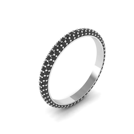Eternity-Ring mit dreifacher Pavé-Fassung und schwarzen Diamanten, Bild 1