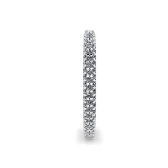 Eternity-Ring mit dreifacher Pavé-Fassung und weißen Diamanten, More Image 0