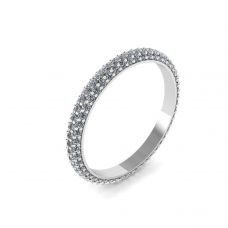 Eternity-Ring mit dreifacher Pavé-Fassung und weißen Diamanten