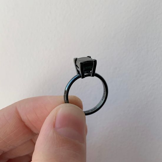 Schwarzer Diamant-Ring mit schwarzem Rhodium,  Bild vergrößern 5