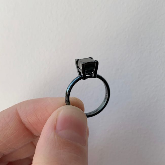 Schwarzer Diamantring aus Roségold - Foto 4