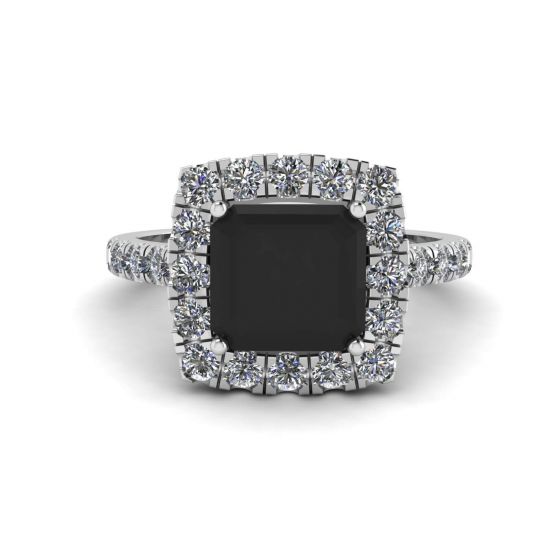 Prinzessin-Ring mit schwarzem Diamant, Bild vergrößern 1