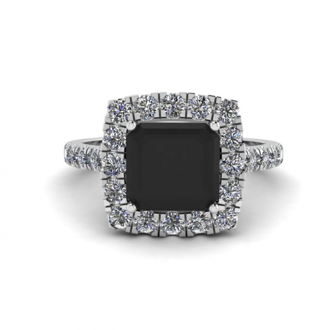 Prinzessin-Ring mit schwarzem Diamant