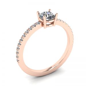 Seitlicher Pavé-Ring mit weißem Diamant, 18 Karat Roségold - Foto 3