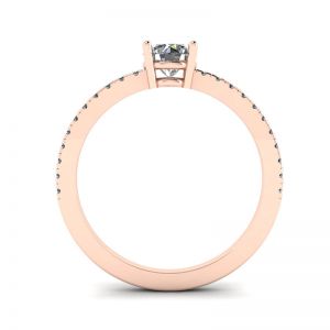 Seitlicher Pavé-Ring mit weißem Diamant, 18 Karat Roségold - Foto 1