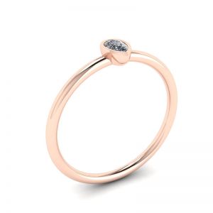 Kleiner Ring mit Birnendiamant La Promesse aus Roségold - Foto 3