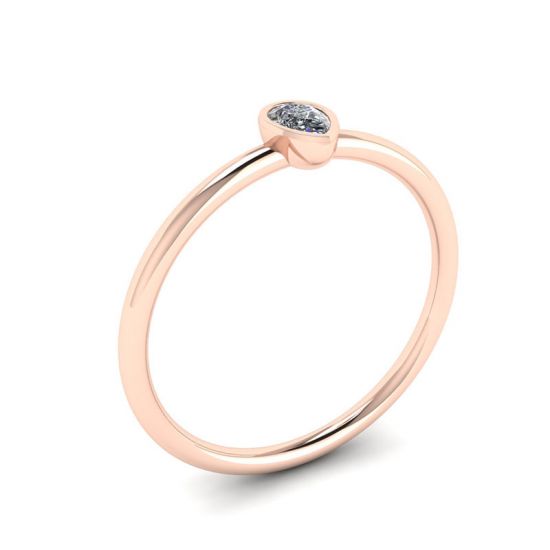Kleiner Ring mit Birnendiamant La Promesse aus Roségold,  Bild vergrößern 4