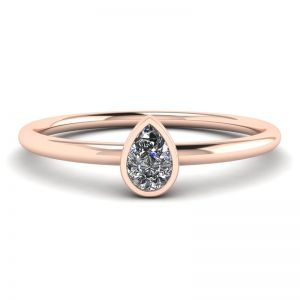Kleiner Ring mit Birnendiamant La Promesse aus Roségold