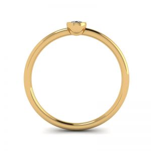 Kleiner Ring mit Birnendiamant La Promesse aus Gelbgold - Foto 1