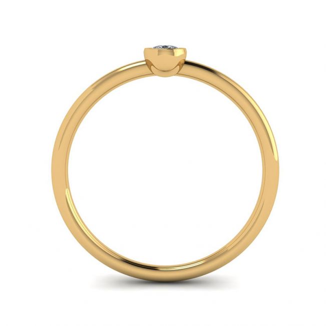 Kleiner Ring mit Birnendiamant La Promesse aus Gelbgold - Foto 1