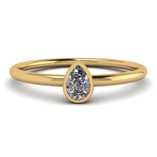 Kleiner Ring mit Birnendiamant La Promesse aus Gelbgold, Bild vergrößern 1