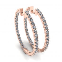 Dünne Creolen mit Diamanten aus Roségold