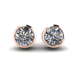 Runde Diamant-Ohrstecker aus Roségold