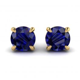 Klassische blaue Saphir-Ohrstecker aus Gelbgold