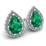 Birnenförmiger Smaragd mit Diamant-Halo-Ohrringen, Bild 2