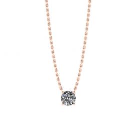 Klassische Solitär-Diamant-Halskette an dünner Kette aus Roségold Klassische Solitär-Diamant-Halskette an dünner Kette aus Roségold
