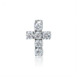 Kreuzhalskette mit 6 Diamanten