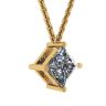 Diamant-Solitär-Halskette im Rhombus-Prinzessin-Schliff aus Gelbgold, Bild 2