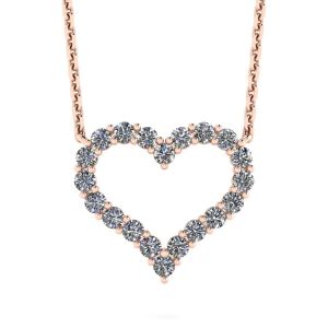 Diamant-Herz-Halskette aus 18 Karat Roségold
