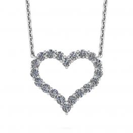 Diamant-Herz-Halskette aus 18 Karat Weißgold