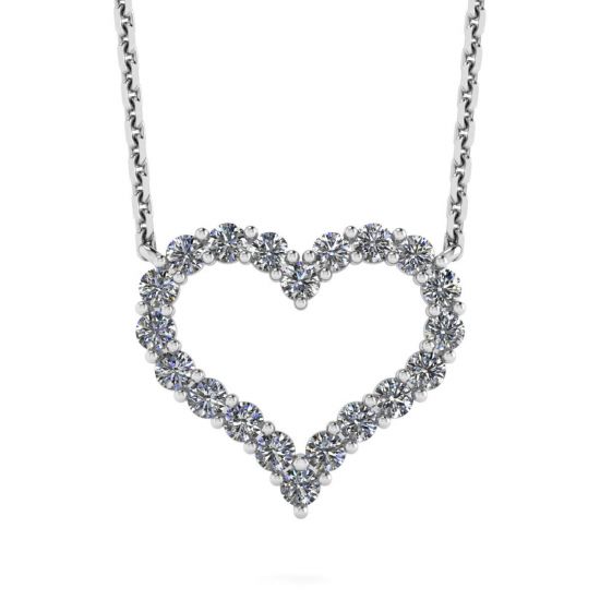 Diamant-Herz-Halskette aus 18 Karat Weißgold