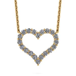 Diamant-Herz-Halskette aus 18 Karat Gelbgold